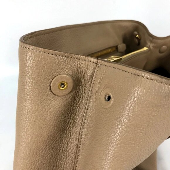 PRADA 1BA058 logo 2WAY Hand Bag Leather Beige - Picture 4 of 16